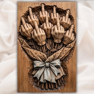 Middle Finger Bouquet STL view 1
