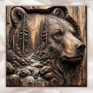 Bear Forest River 3D Relief STL view 1