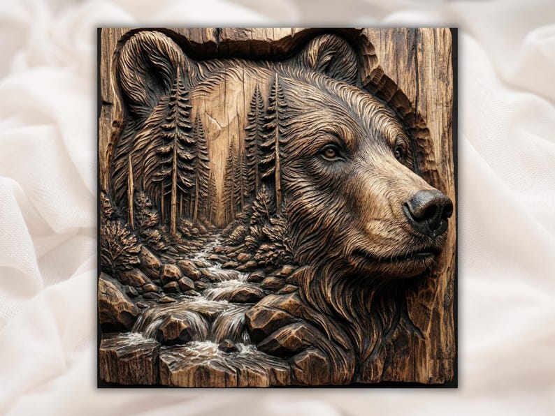 Bear Forest River 3D Relief STL