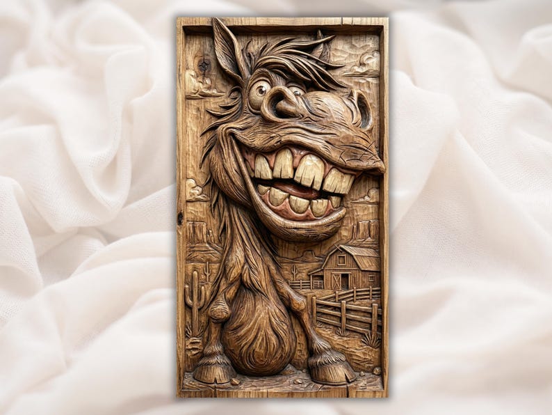 Funny Donkey 3D Relief STL File