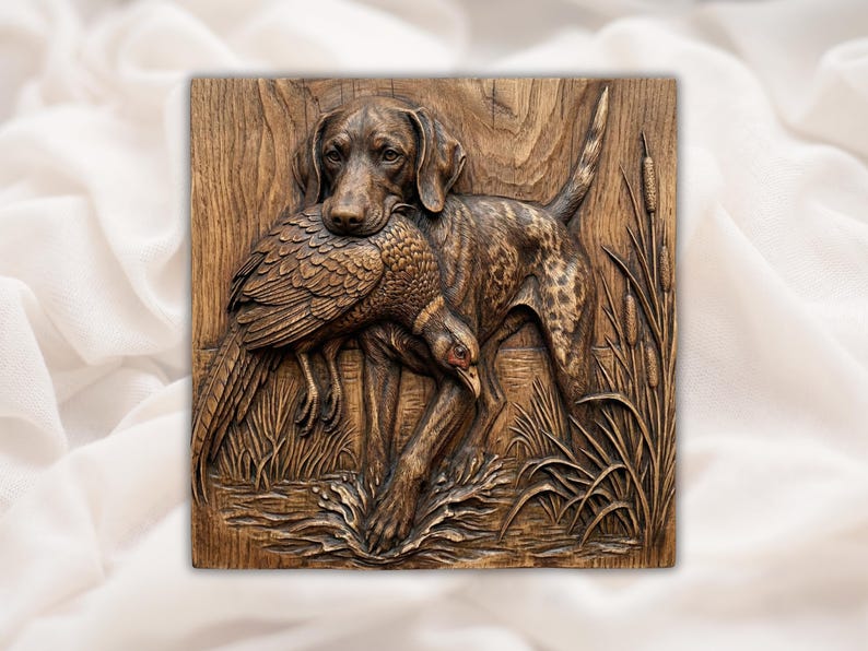 Bird Dog Retriever 3D Relief STL