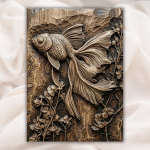 Goldfish 3D Relief STL File view 1
