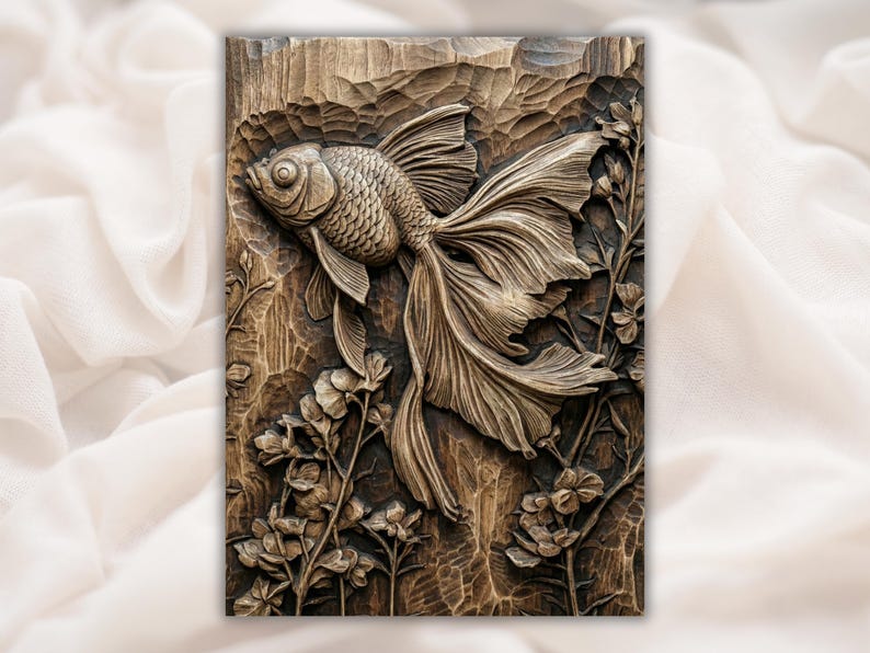 Goldfish 3D Relief STL File