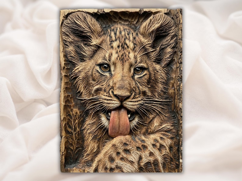Lion Cub 3D Relief STL for CNC Router