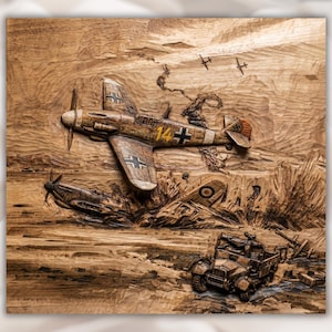 WW2 Air Battle 3D Relief STL File view 1