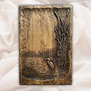 Heron Lake Scene 3D Relief STL File view 1
