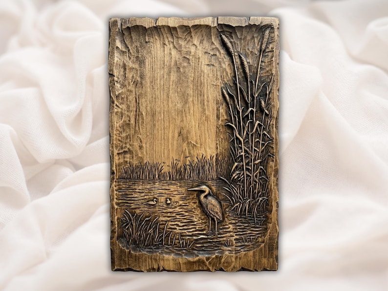 Heron Lake Scene 3D Relief STL File