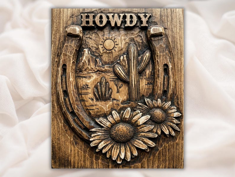 Howdy Western 3D Relief STL File