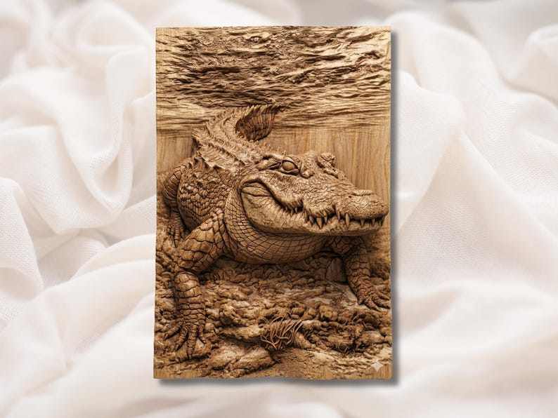 Alligator 3D Relief STL