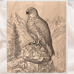 Bald Eagle STL Relief view 3