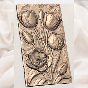 Tulip Flower STL view 2