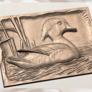 Wood Duck Relief STL view 3