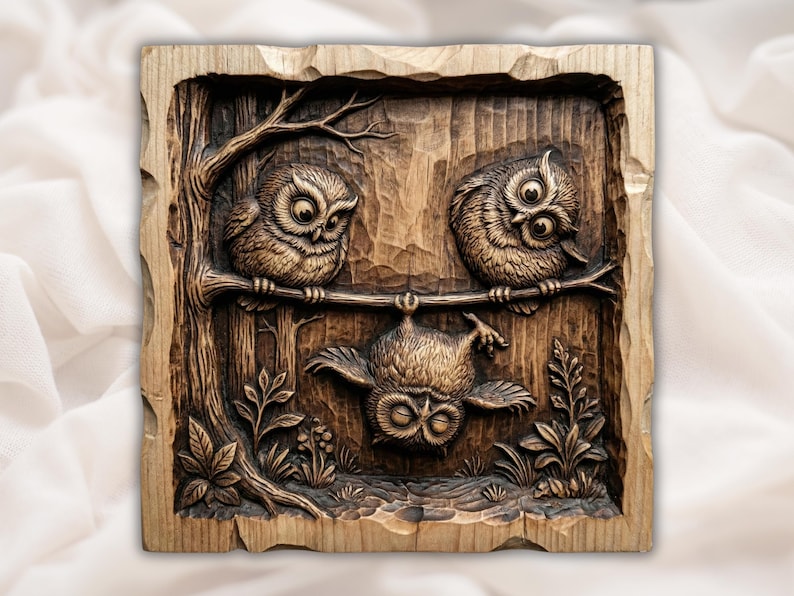 Funny Owls Relief STL