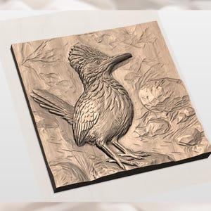 Roadrunner Bird 3D Relief STL view 3
