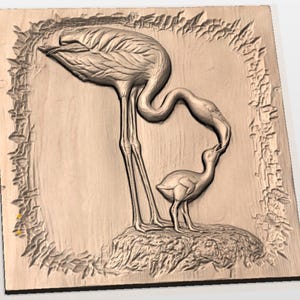 Flamingo Family STL view 3