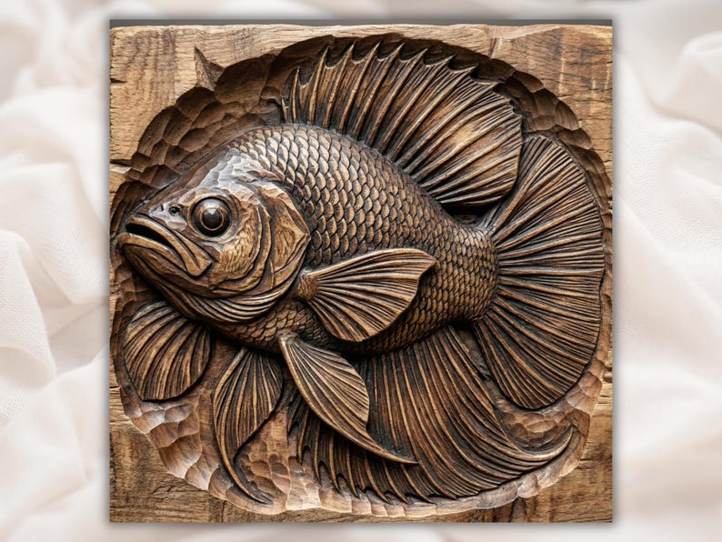 Betta Fish STL 3D Relief