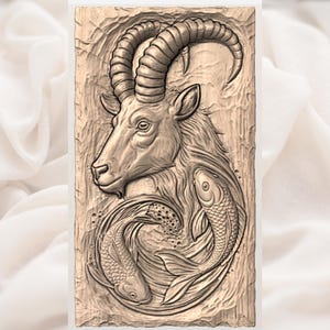 Alpine Ibex and Koi STL view 3