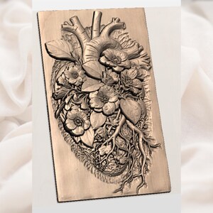 Floral Anatomical Heart STL view 2