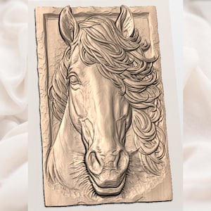 Equestrian Horse Portrait STL view 2