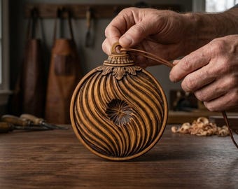 Christmas tree Ornament CNC Relief STL | Classical Christmas Decoration | Victorian Swirl Medallion Design