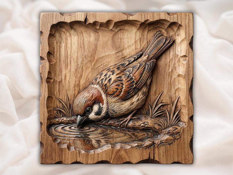 Sparrow Bird Relief STL