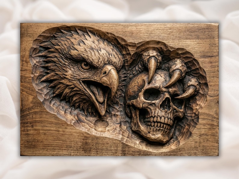 Eagle Skull 3D Relief STL