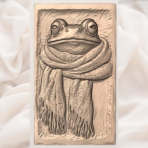 Funny Frog Bas Relief STL view 3