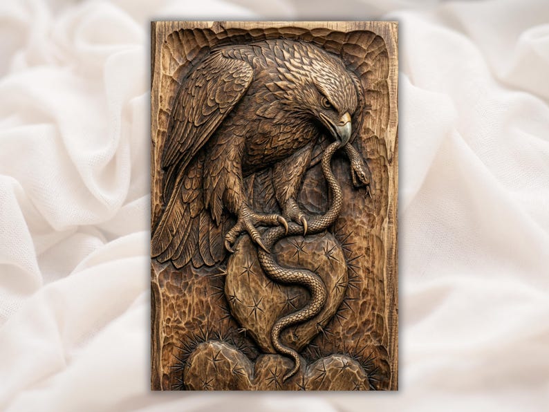 Eagle With Snake 3D Relief STL
