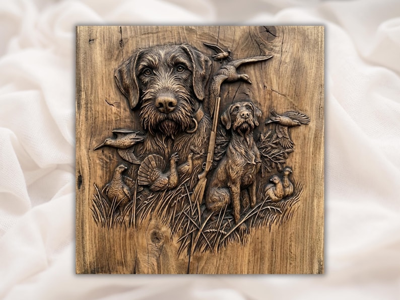 Hunting Dog 3D Relief STL