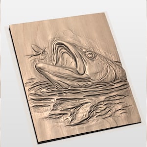 Trout Rising 3D Relief STL view 2