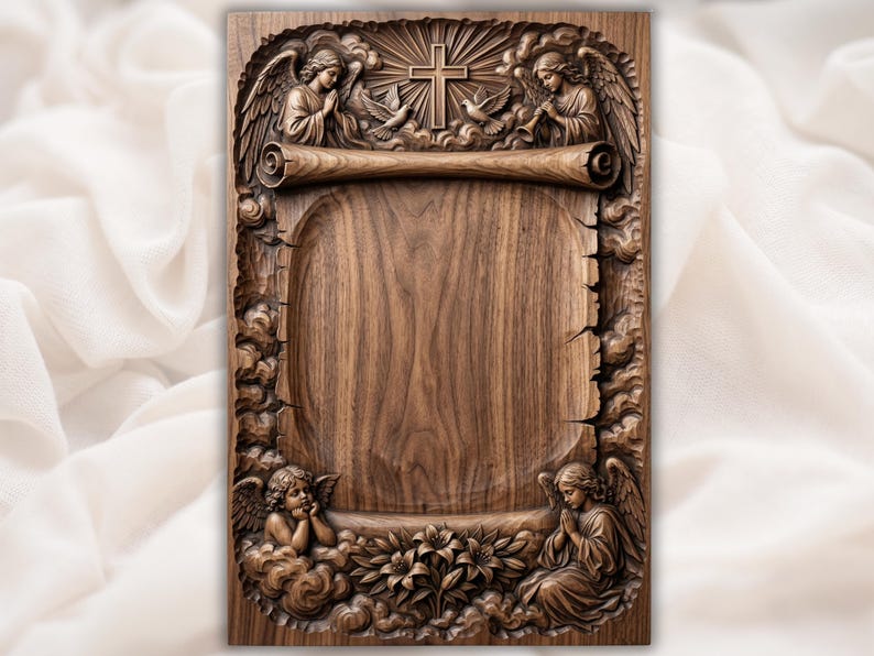 Religious Angel Memorial Plaque STL