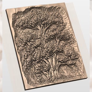 Magnolia Flower Relief STL view 2