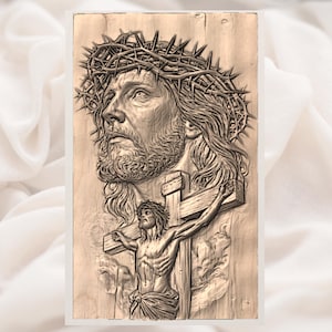 Face of Jesus Crucifixion 3D Relief STL view 2