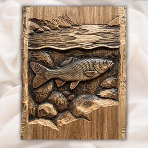 Fish 3D Relief STL File view 1