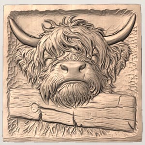 Highland Cow Relief STL view 3