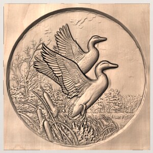 Flying Ducks STL Relief view 3