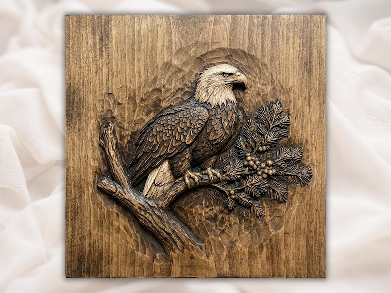 Bald Eagle 3D Relief STL File