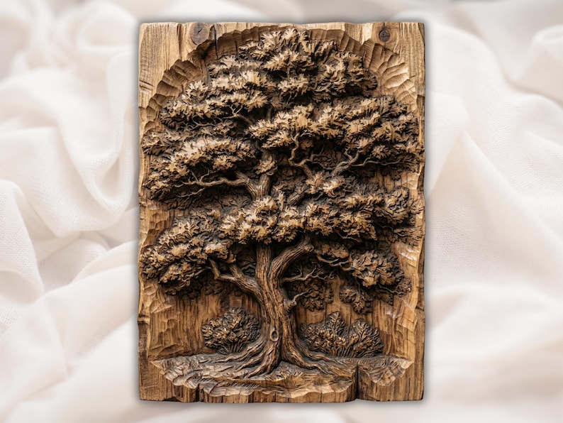 Majestic Oak Tree 3D STL Relief