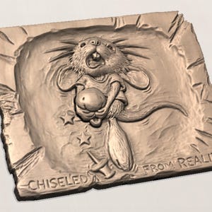 Whimsical Mouse Relief STL view 2