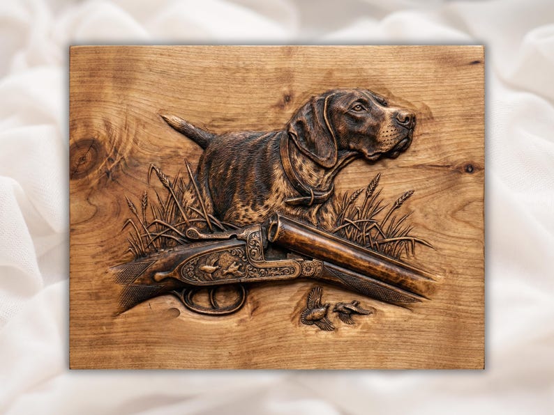 Hunting Dog 3D Relief STL