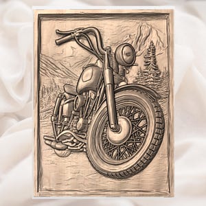 Motorcycle 3D Relief STL view 3