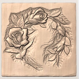 Floral Rose Border STL view 2