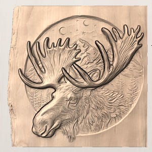 Moose Head STL Relief view 3