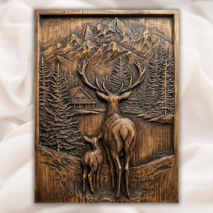 Stag and Fawn 3D STL File view 1