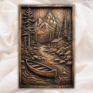 Canoe Lake Mountain 3D Relief STL view 1
