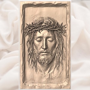 Jesus Face Relief STL view 3