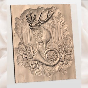 Elk Deer Hunting 3D Relief STL view 2