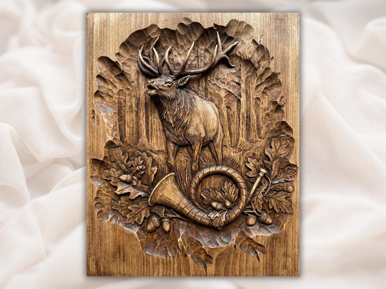 Elk Deer Hunting 3D Relief STL