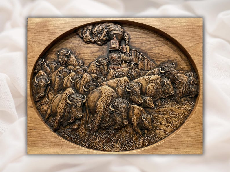 Bison Herd STL Relief