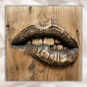 3D Women Lips Relief STL File view 1